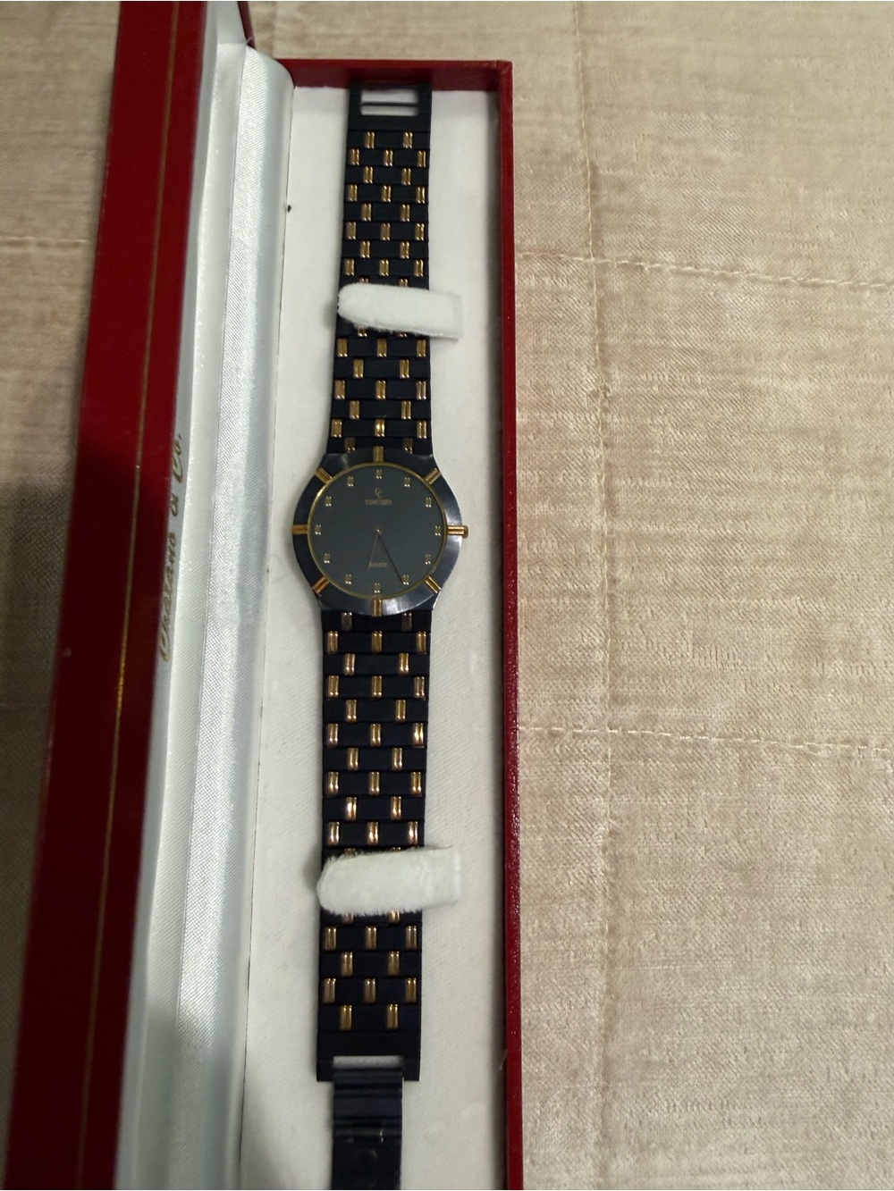 Concord special edition black and gold watch
